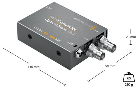 Mini Converter Optical Fiber 12G Dimensions