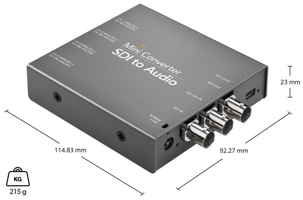 Mini Converter SDI to Audio Dimensions