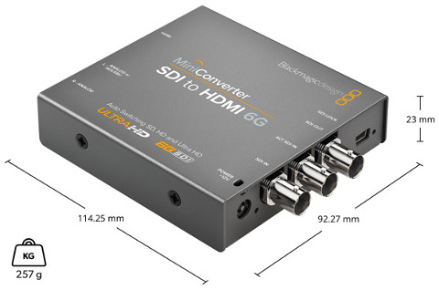Mini Converter SDI to HDMI 6G Dimensions
