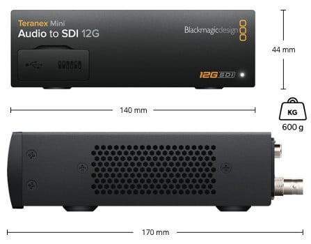 Teranex Mini Audio to SDI 12G Dimensions