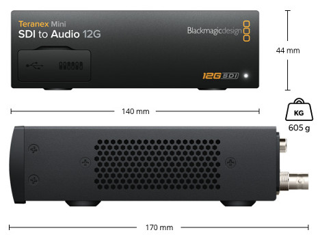Teranex Mini SDI to Audio 12G Dimensions