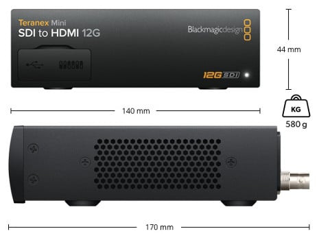 Teranex Mini SDI to HDMI 12G Dimensions