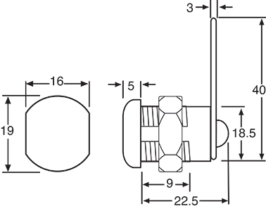 Cam Lock - Random Key 16mm png