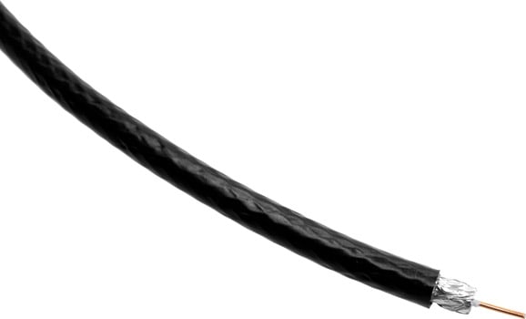 RG6 Quad Shielded Coaxial Cable Black